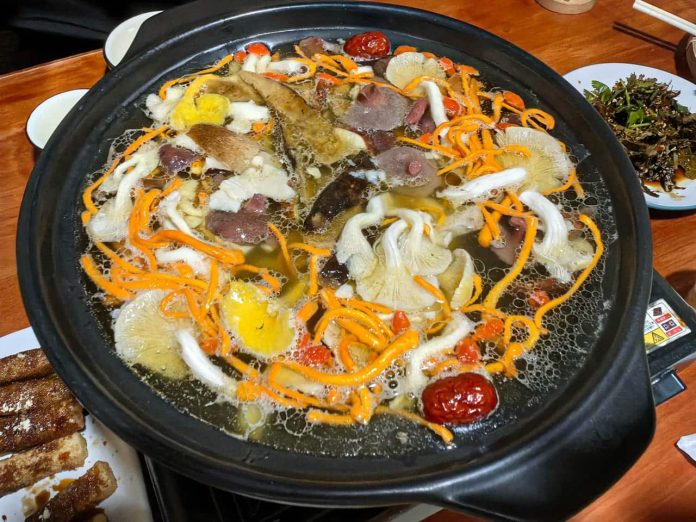 Wild mushroom hotpot